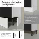 Torre Quente 70 cm 3 Portas Branco/Preto Lux Madesa
