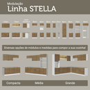 Porta-Geladeira 83 cm 1 Porta Basculante Branco/Rustic Stella Madesa
