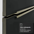 Armário de Cozinha Completa de Canto 416 x 60 cm Branco/Preto Lux Madesa 01