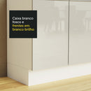Kit Canto Madesa 100% MDF 2 Portas e Nicho Frentes Branco Brilho
