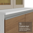 Armário de Cozinha Completa de Canto 507 cm Branco/Rustic/Crema Smart 100% MDF Madesa 01