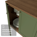 Armário de Cozinha Completa de Canto 549 cm Rustic/Verde Vik Madesa 01