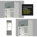 Armário de Cozinha Completa 290cm Branco/Cinza Agata Madesa 02