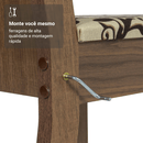 Conjunto Sala de Jantar Amora Mesa Tampo de Madeira 4 Cadeiras Rustic/Crema/Bege Marrom Madesa
