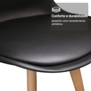 Conjunto Sala de Jantar Denali Mesa Tampo de Vidro 4 Cadeiras Preto/Rustic/Preto Madesa