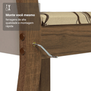 Conjunto Sala de Jantar Elóra Mesa Tampo de Vidro 6 Cadeiras Rustic/Crema/Lírio Bege Madesa