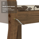 Conjunto Sala de Jantar Lucena Mesa Tampo de Madeira 6 Cadeiras Rustic/Crema/Floral Hibiscos Madesa