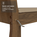 Conjunto Sala de Jantar Cereja Mesa Tampo de Vidro 6 Cadeiras Rustic/Crema/Sintético Bege Madesa