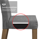 Conjunto Sala de Jantar Tampo com Vidro 6 Cadeiras Rustic/Silver Alba Madesa