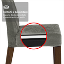Conjunto Sala de Jantar Tampo com Vidro 6 Cadeiras Rustic/Cinza/Silver Dinan Madesa