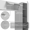 Conjunto Home Office 1 Guarda-Roupa 2 Aéreos Neo 1 Escrivaninha Branco Madesa