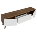 Rack para TV até 80 Polegadas 180 cm 2 Portas 1 Gaveta Rustic/Branco Nilo Madesa