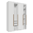 Guarda-Roupa Solteiro 4 Portas Batentes Branco/Branco/Rustic Venus Madesa