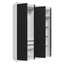 Guarda-Roupa Solteiro 4 Portas Batentes Branco/Preto/Preto Venus Madesa