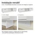 Rack Suspenso para TV até 80 Polegadas 218 cm 2 Portas Branco Agata Madesa