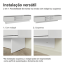 Rack para TV até 80 Polegadas 218 cm 2 Portas Branco Glamy Madesa
