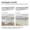 Rack Suspenso para TV até 80 Polegadas 218 cm 2 Portas Branco Glamy Madesa