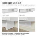 Rack para TV até 80 Polegadas 218 cm 2 Portas Branco Stella Madesa