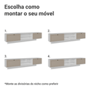 Rack Suspenso para TV até 80 Polegadas 218 cm 2 Portas Branco/Crema Vik Madesa