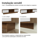 Rack para TV até 80 Polegadas 218 cm 2 Portas Rustic/Branco Glamy Madesa