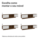 Rack Suspenso para TV até 80 Polegadas 218 cm 2 Portas Rustic/Branco Vik Madesa