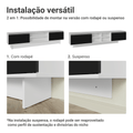 Rack Suspenso para TV até 80 Polegadas 218 cm 2 Portas Branco/Preto Glamy Madesa