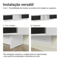 Rack Suspenso para TV até 80 Polegadas 218 cm 2 Portas Branco/Preto Lux Madesa