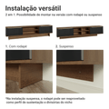 Rack para TV até 80 Polegadas 218 cm 2 Portas Rustic/Preto Lux Madesa