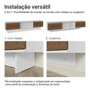 Rack para TV até 80 Polegadas 218 cm 2 Portas Branco/Rustic Glamy Madesa