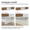 Rack para TV até 80 Polegadas 218 cm 2 Portas Branco/Rustic Stella Madesa