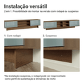 Rack para TV até 80 Polegadas 218 cm 2 Portas Rustic/Cinza Lux Madesa