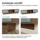 Rack Suspenso para TV até 80 Polegadas 218 cm 2 Portas Rustic/Cinza Lux Madesa