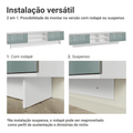 Rack Suspenso para TV até 80 Polegadas 218 cm 2 Portas Branco/Cinza Lux Madesa
