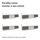 Rack Suspenso para TV até 80 Polegadas 218 cm 2 Portas Branco/Cinza Vik Madesa