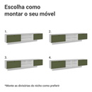 Rack Suspenso para TV até 80 Polegadas 218 cm 2 Portas Branco/Verde Vik Madesa