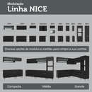 Balcão de Cozinha 80 cm 2 Portas Com Pés Preto Nice Madesa