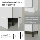 Armário de Cozinha Completa de Canto 416 x 60 cm Branco/Branco Veludo Lux Madesa 01
