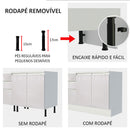 Kit Canto Madesa 100% MDF 2 Portas e Nicho Frentes Branco Brilho