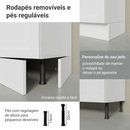 Armário de Cozinha Completa de Canto 549 cm Branco Vik Madesa 01