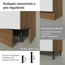 Armário de Cozinha Completa de Canto 549 cm Rustic/Branco Vik Madesa 01