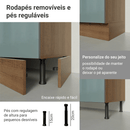 Armário de Cozinha Completa 310 x 60 cm Rustic/Cinza Lux Madesa 04