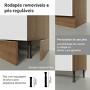Armário de Cozinha Completa 340 x 60 cm Rustic/Branco Veludo Lux Madesa 04