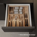 Armário de Cozinha Compacta 200 cm Suspenso Preto Nice Madesa 05