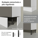 Armário de Cozinha Completa 270 cm Branco/Cinza Vik Madesa 05