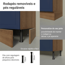 Armário de Cozinha Completa 340 cm Rustic/Azul Vik Madesa 01