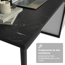 Conjunto Home Office 2 Armários Neo com Espelhos 1 Escrivaninha 2 Prateleiras Branco/Nero Madesa