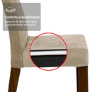 Conjunto Sala de Jantar Lótus Mesa Tampo de Madeira 4 Cadeiras Rustic/Crema/Suede Imperial Madesa