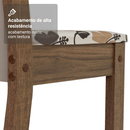 Conjunto Sala de Jantar Alva Mesa Tampo de Madeira 4 Cadeiras Rustic/Crema/Floral Hibiscos Madesa