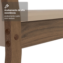 Conjunto Sala de Jantar Alva Mesa Tampo de Madeira 4 Cadeiras Rustic/Crema/Sintético Bege Madesa