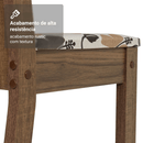 Conjunto Sala de Jantar Amora Mesa Tampo de Madeira 4 Cadeiras Rustic/Crema/Floral Hibiscos Madesa